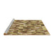 Sideview of Machine Washable Transitional Yellow Orange Rug, wshpat2331brn