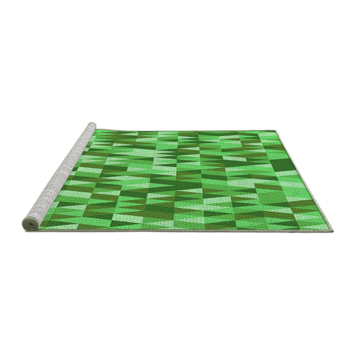 Sideview of Machine Washable Transitional Forest Green Rug, wshpat2331grn
