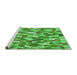 Sideview of Machine Washable Transitional Forest Green Rug, wshpat2331grn