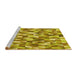 Sideview of Machine Washable Transitional Golden Brown Yellow Rug, wshpat2331yw