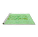 Sideview of Machine Washable Transitional Green Rug, wshpat2332grn