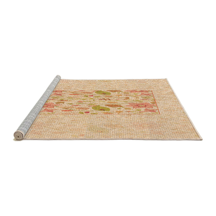 Sideview of Machine Washable Transitional Golden Blonde Gold Rug, wshpat2332org