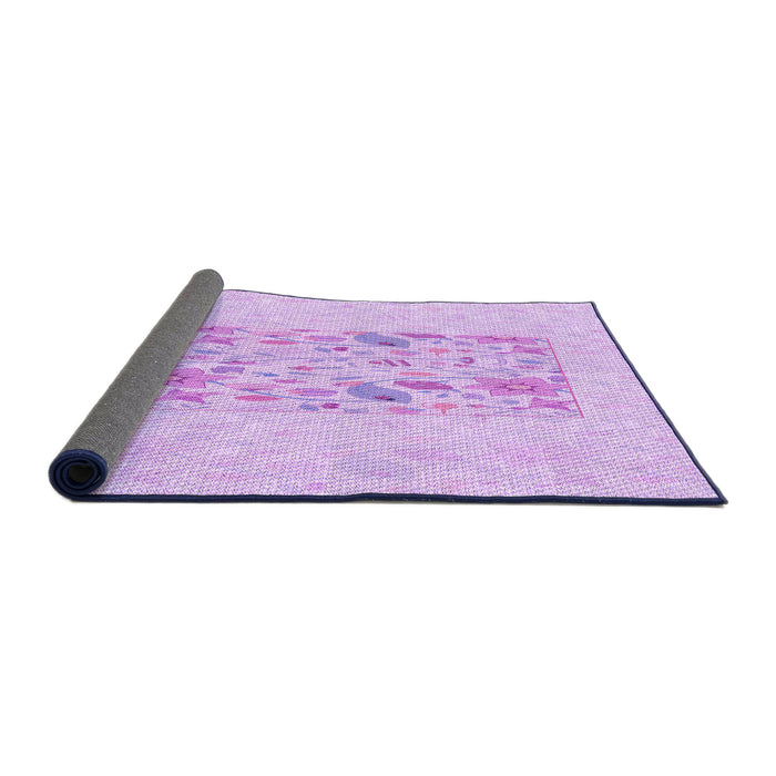 Thickness of Patterned Purple Rug, pat2332pur
