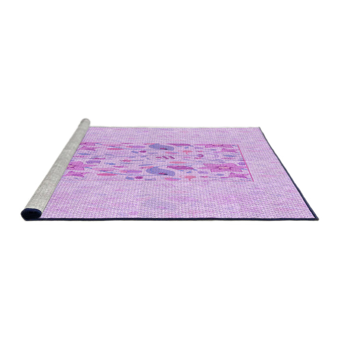 Sideview of Machine Washable Transitional Purple Rug, wshpat2332pur