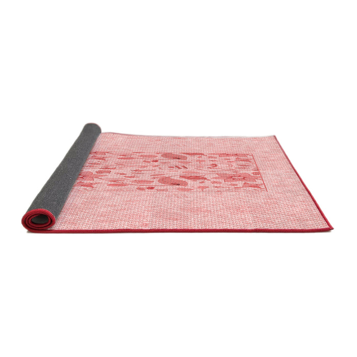 Thickness of Patterned Pastel Red Pink Rug, pat2332rd