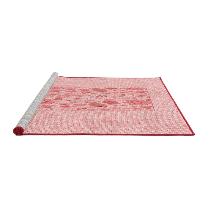 Sideview of Machine Washable Transitional Pastel Red Pink Rug, wshpat2332rd