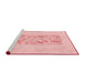 Sideview of Machine Washable Transitional Pastel Red Pink Rug, wshpat2332rd