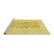 Sideview of Machine Washable Transitional Yellow Rug, wshpat2332yw