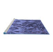 Sideview of Machine Washable Transitional Sky Blue Rug, wshpat2333blu