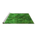 Sideview of Machine Washable Transitional Green Rug, wshpat2333grn