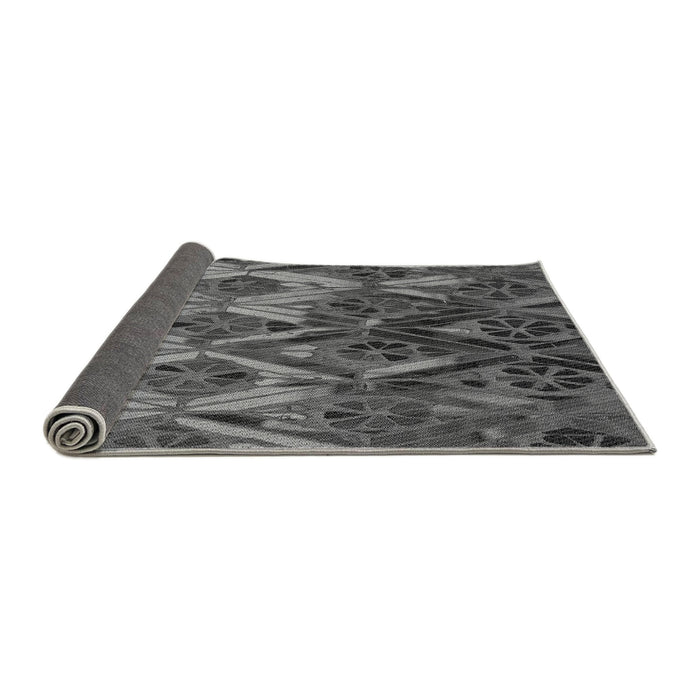 Thickness of Patterned Gunmetal Gray Rug, pat2333gry