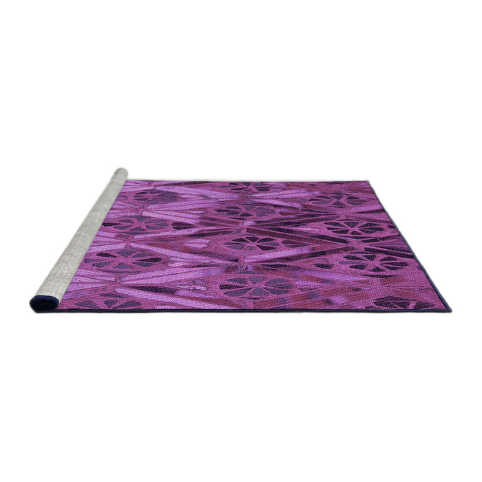 Sideview of Machine Washable Transitional Dark Magenta Purple Rug, wshpat2333pur