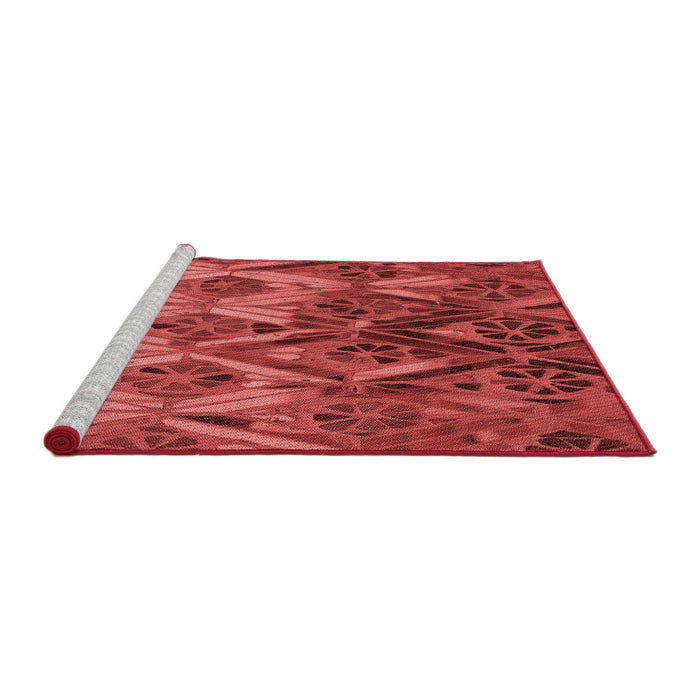 Sideview of Machine Washable Transitional Red Rug, wshpat2333rd