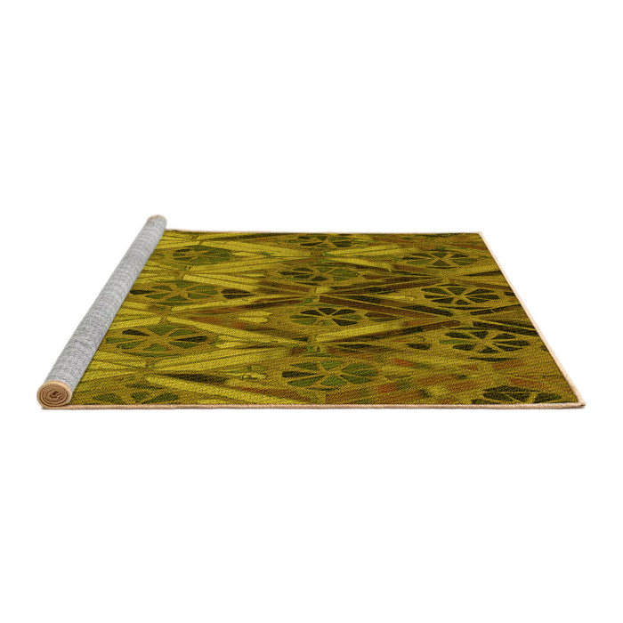 Sideview of Machine Washable Transitional Dark Bronze Brown Rug, wshpat2333yw