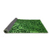 Thickness of Patterned Deep Emerald Green Rug, pat2334grn