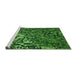 Sideview of Machine Washable Transitional Deep Emerald Green Rug, wshpat2334grn