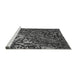 Sideview of Machine Washable Transitional Charcoal Black Rug, wshpat2334gry