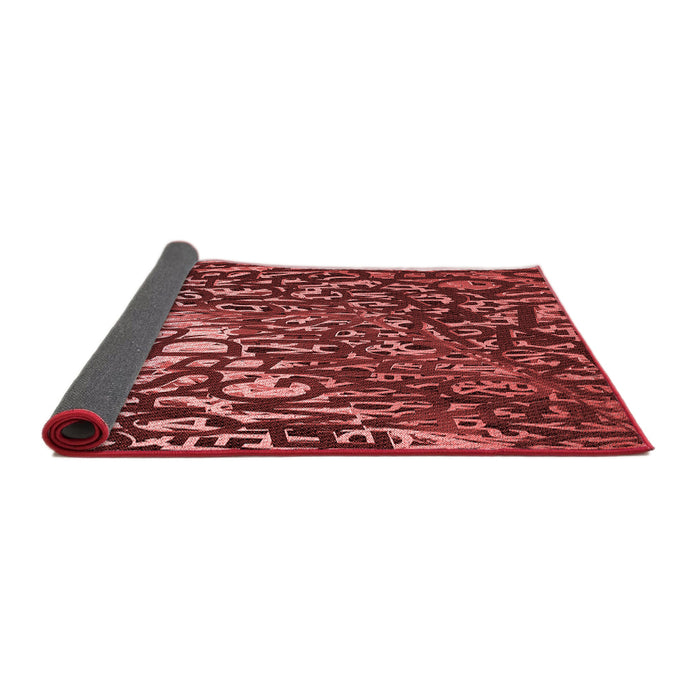 Thickness of Patterned Dark Red Rug, pat2334rd