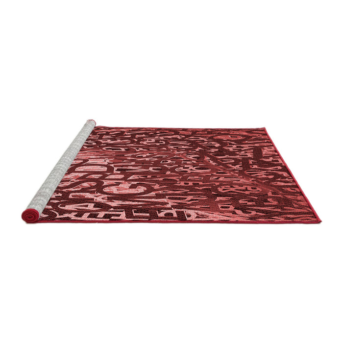 Sideview of Machine Washable Transitional Dark Red Rug, wshpat2334rd