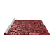 Sideview of Machine Washable Transitional Dark Red Rug, wshpat2334rd