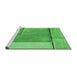 Sideview of Machine Washable Transitional Neon Green Rug, wshpat2335grn