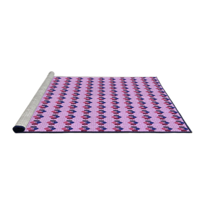Sideview of Machine Washable Transitional Orchid Purple Rug, wshpat2337pur