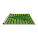 Sideview of Machine Washable Transitional Green Rug, wshpat234grn