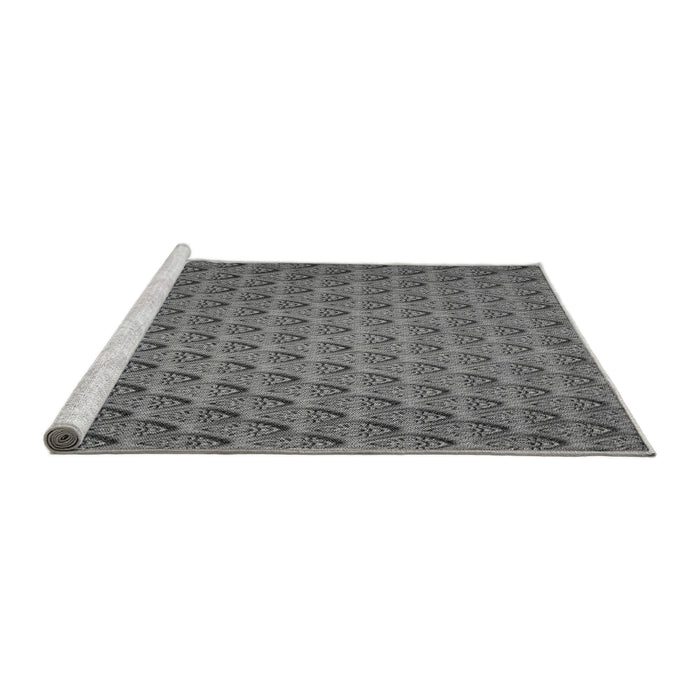 Sideview of Machine Washable Transitional Gunmetal Gray Rug, wshpat2341gry