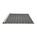 Sideview of Machine Washable Transitional Gunmetal Gray Rug, wshpat2341gry