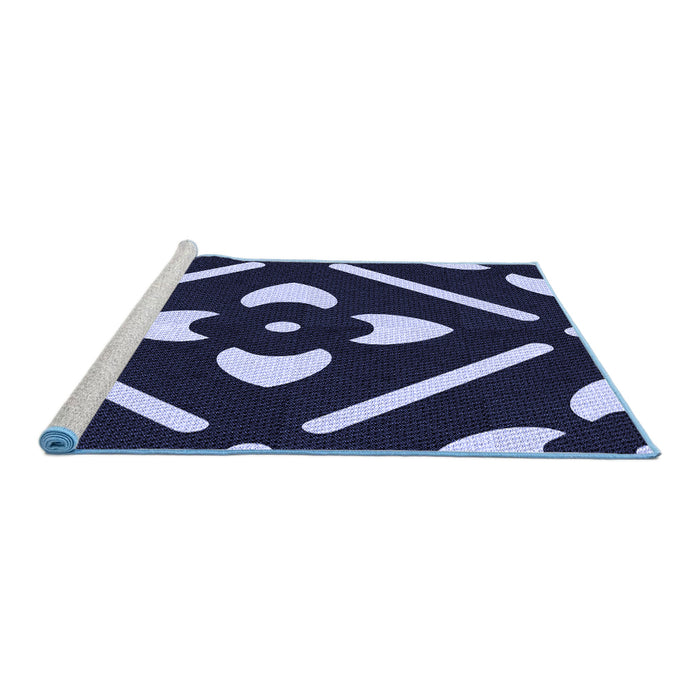 Sideview of Machine Washable Transitional Light Purple Blue Rug, wshpat2342blu