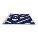 Sideview of Machine Washable Transitional Light Purple Blue Rug, wshpat2342blu