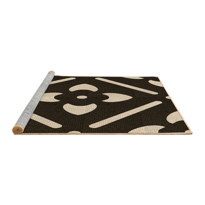Sideview of Machine Washable Transitional Dark Almond Brown Rug, wshpat2342brn