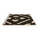 Sideview of Machine Washable Transitional Dark Almond Brown Rug, wshpat2342brn