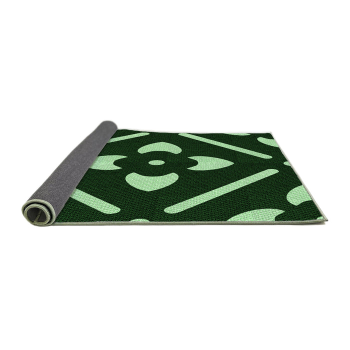 Thickness of Patterned Black Rug, pat2342grn