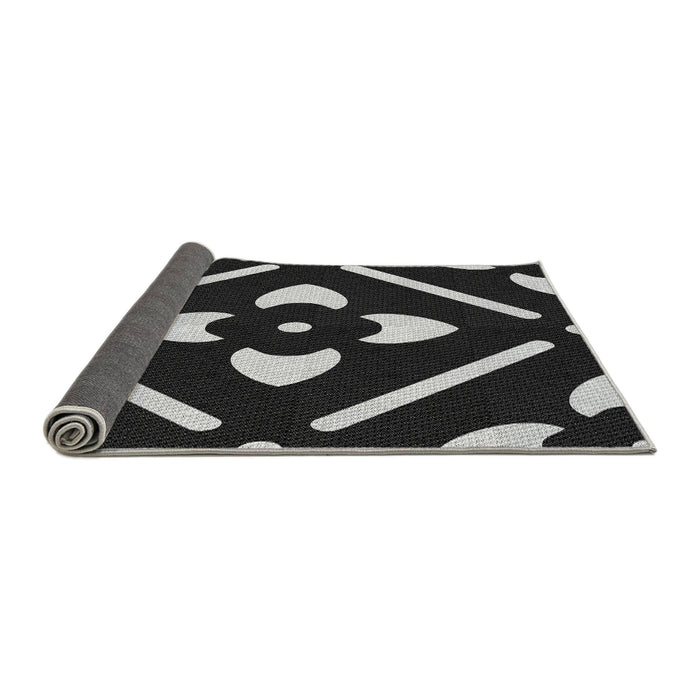 Thickness of Patterned Black Rug, pat2342gry