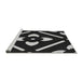 Sideview of Machine Washable Transitional Black Rug, wshpat2342gry