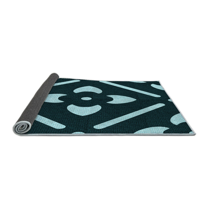 Thickness of Patterned Black Rug, pat2342lblu