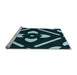 Sideview of Machine Washable Transitional Black Rug, wshpat2342lblu