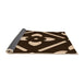 Thickness of Patterned Black Brown Rug, pat2342org