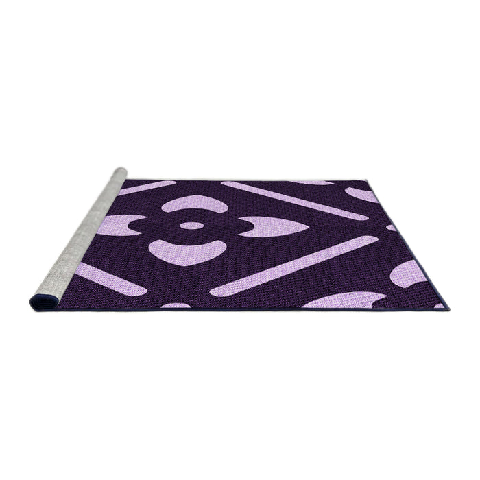 Sideview of Machine Washable Transitional Lilac Purple Rug, wshpat2342pur