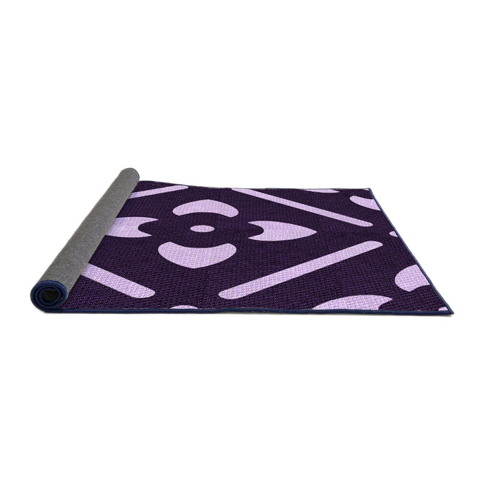 Thickness of Patterned Lilac Purple Rug, pat2342pur