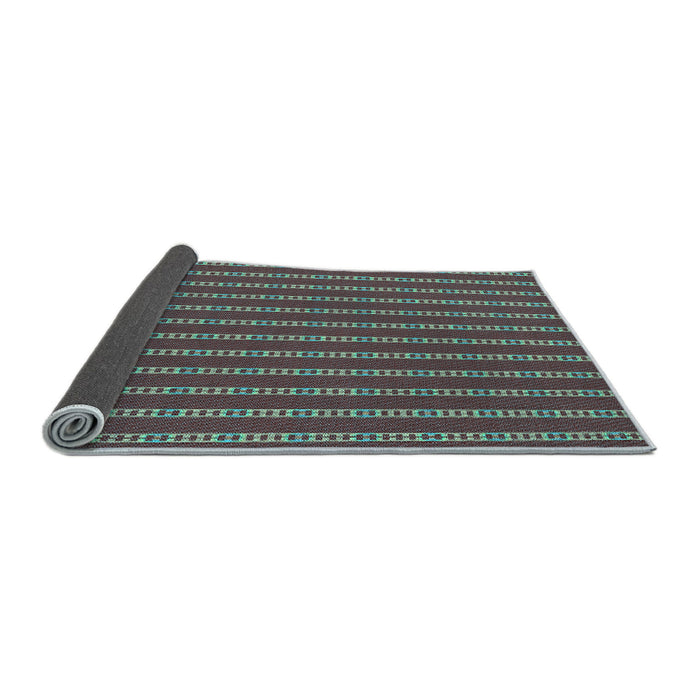 Thickness of Patterned Dark Brown Rug, pat2344lblu