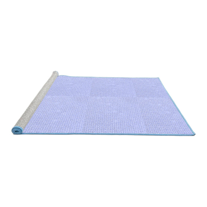 Sideview of Machine Washable Transitional Blue Rug, wshpat2347blu