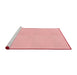 Sideview of Machine Washable Transitional Pastel Red Pink Rug, wshpat2347rd