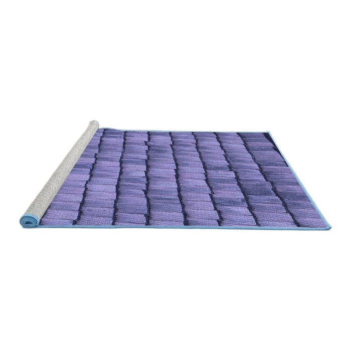 Sideview of Machine Washable Transitional Deep Periwinkle Purple Rug, wshpat235blu