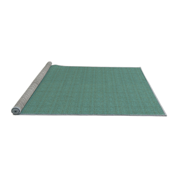 Sideview of Machine Washable Transitional Green Rug, wshpat2350lblu