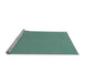 Sideview of Machine Washable Transitional Green Rug, wshpat2350lblu