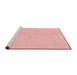 Sideview of Machine Washable Transitional Pastel Red Pink Rug, wshpat2354rd