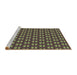 Sideview of Machine Washable Transitional Olive Green Rug, wshpat2357brn