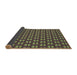 Thickness of Patterned Olive Green Rug, pat2357brn